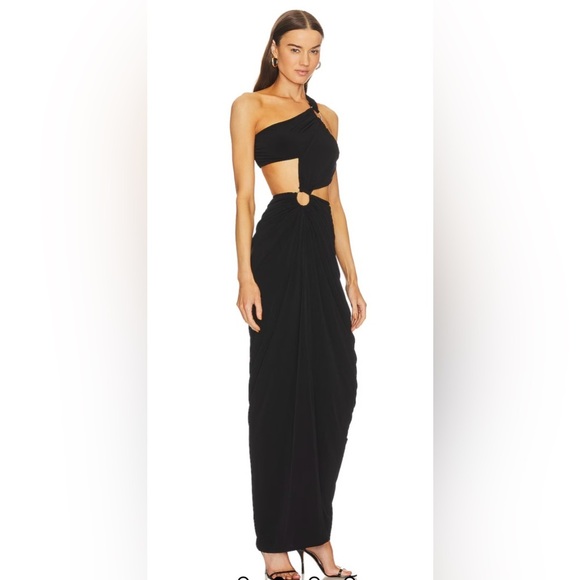 New! Michael Costello X REVOLVE X Clementine Cutout Ring Black Gown 🖤 Small - Picture 4 of 6